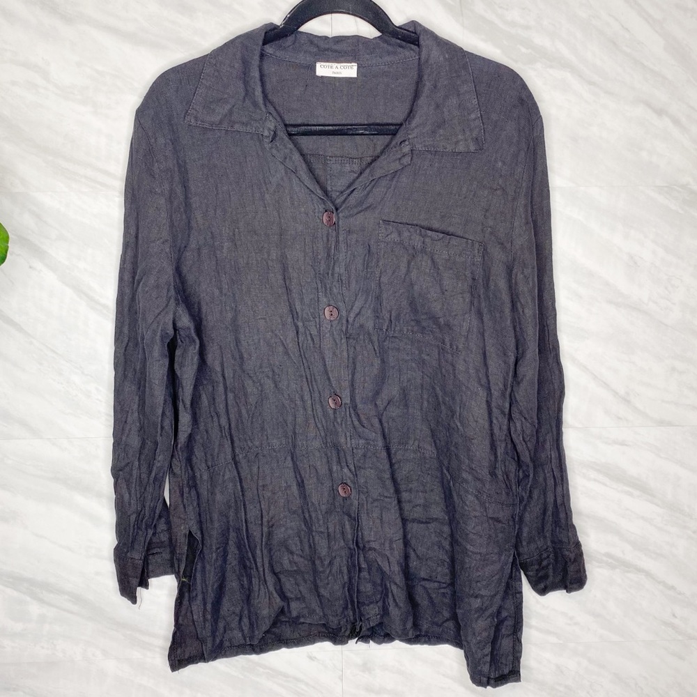 Vintage Cote Cote Paris Linen Tunic Top